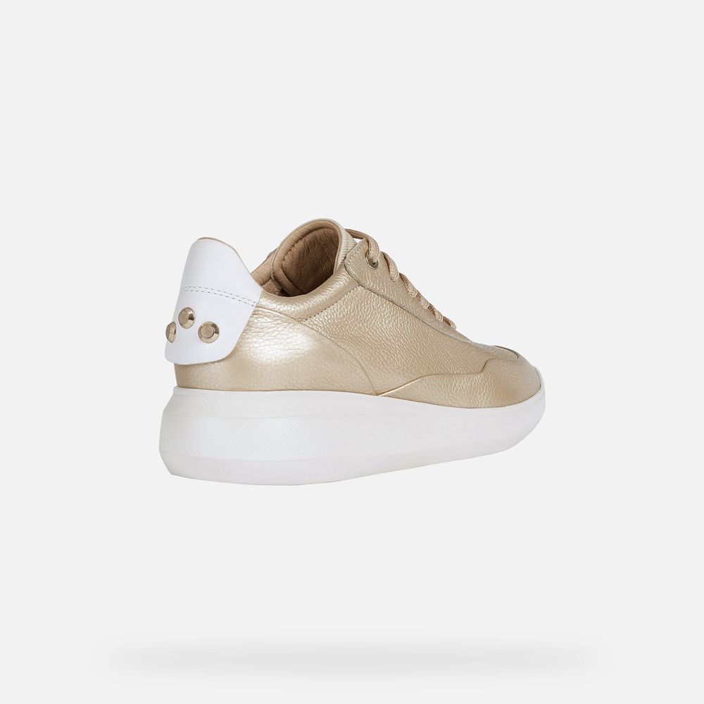 Geox Sneakers Gold/White Rubidia - Geox Womens Shoes - ELKYZW623